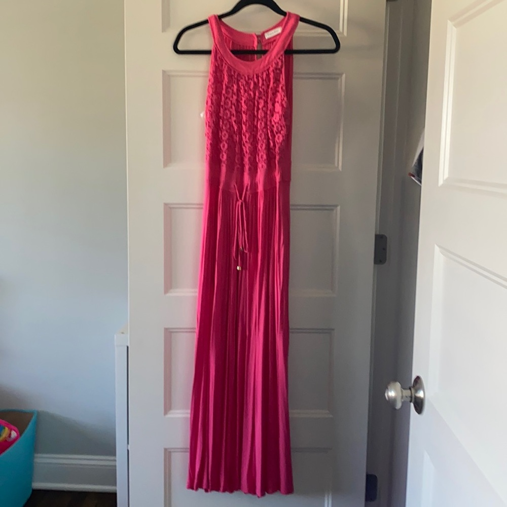 Pink size 8 Calvin Klein sleeveless maxi dress